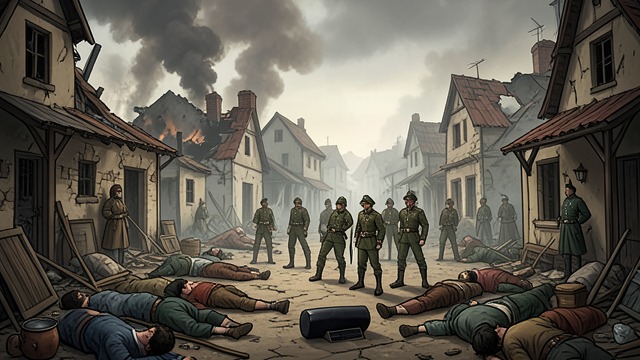 Villages Under the Laws of War from "Candide". Villages Under the Laws of War Reciprocal destruction Candide passes through a burned Abarian village and then a devastated Bulgarian one.
