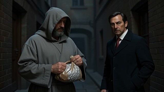 A Friar’s Theft from "Candide". A Friar’s Theft Sacred appearance, ordinary greed After Candide and Cunegonde flee, a Grey Friar steals their money and jewels.