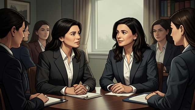 A Room for Conversation from "She Said". A Room for Conversation Meeting again Perkins and Chiu attended a gathering of women who had figured in the reporting.