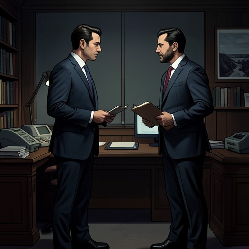 The Horgan and Nico Rivalry from "Presumed Innocent". This flow traces how a former deputy's challenge turns an old professional rivalry into a contest over office, loyalty, and public legitimacy.