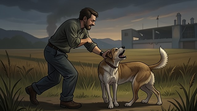 The Farewell Signal from "The Art of Racing in the Rain". The Farewell Signal A familiar touch As Enzo's body fails, Denny reaches down to scratch the familiar crease behind his ears.