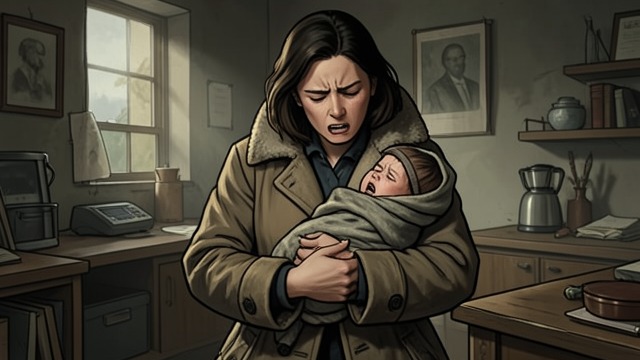 The First Embrace from "The Most Precious of Cargoes". The First Embrace A child received Poor Woodcutter’s Wife takes the infant from the snow and wraps her in layers of clothing.