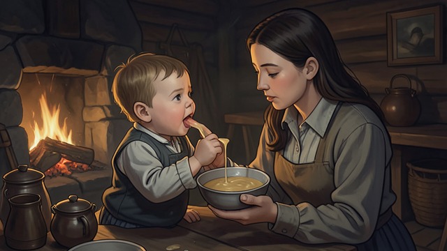 The First Failed Meal from "The Most Precious of Cargoes". The First Failed Meal Hunger after rescue The infant reaches Poor Woodcutter’s Wife with no reliable source of nourishment.