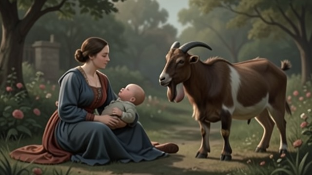 A Goat Becomes a Nurse from "The Most Precious of Cargoes". A Goat Becomes a Nurse A larger sanctuary When Poor Woodcutter’s Wife flees with the child, the Man with the Goat and Shattered Face brings them to a secluded…