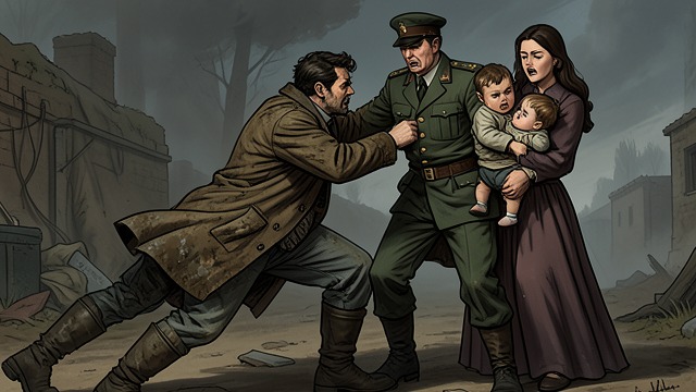 The Final Defense from "The Most Precious of Cargoes". The Final Defense Betrayal at the threshold Wood-Alcohol Distiller arrives with armed men to take the girl.