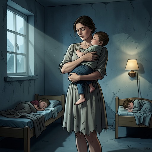 The Adoptive Mother and Daughter from "The Most Precious of Cargoes". This flow traces how daily care turns Poor Woodcutter’s Wife’s longing into a lasting bond that survives danger, grief, and displacement.