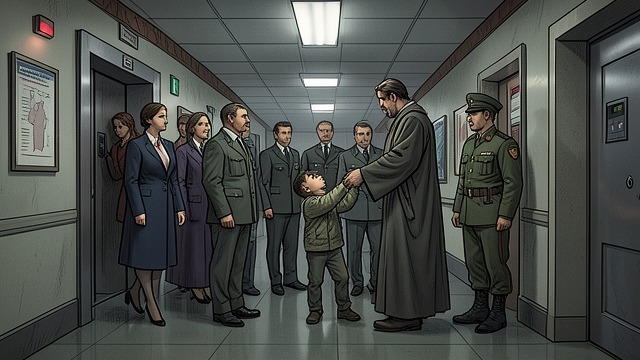 A Guarded Arrival from "Peacemaker". A Guarded Arrival Through the station The party reaches Bujavid by a secured lift and disembarks quickly.
