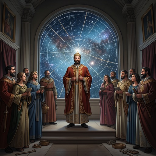 The Lord of the Heavens from "Peacemaker". Bren’s diplomatic title and Geigi’s orbital authority embody a new political relationship in which Atevi participate directly in space.
