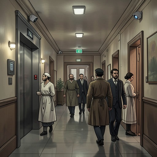Clandestine Work in the Bujavid from "Peacemaker". The households use servants’ corridors, controlled lifts, and trusted staff to preserve security while ordinary guests and political business share the same…