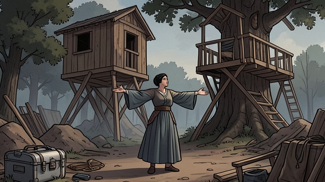 Speech at the Construction Site from "Gente que viene y ¡Bah!". The requested words A familiar voice While Bea and Diego are alone in the unfinished treehouse, Diana arrives and calls out to her father.