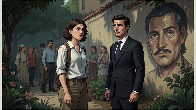 The Stranger at the Estate from "Gente que viene y ¡Bah!". A humiliating first meeting A fall from the wall Bea climbs the wall of the Andrada estate to watch Diego, then falls into brambles.