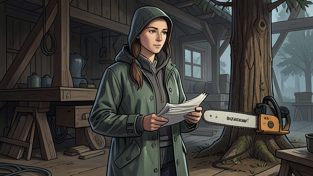 The Accusation at the Sawmill from "Gente que viene y ¡Bah!". Anger outruns evidence A retaliation theory Bea assumes Diego ordered the tree felling to punish her for refusing his daughter’s commission.
