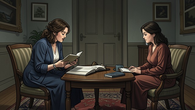 Instructions for the Living from "Gente que viene y ¡Bah!". The notebook becomes a final conversation Messages for each relative Bea reads Ángela’s notes aloud: Jonás should keep cooking, Débora may use her empathy in…
