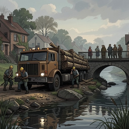 The Town, the Sawmill, and the Family Trees from "Gente que viene y ¡Bah!". The sawmill dispute connects family property, environmental campaigning, public protest, and a later plan to create a new forest-based livelihood.