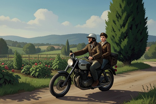 Thobela and Pakamile return to Alice from "Heart of the Hunter". Thobela Mpayipheli and Pakamile return to Alice on a motorcycle in the novel’s closing scene.
