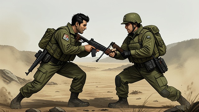 Violence at Tempe from "Heart of the Hunter". Violence at Tempe Defending Little Joe Tiger assaults a paratrooper officer after learning that the officer used a dog to intimidate Little Joe Moroka.