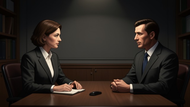 The Director’s Suspicion from "Heart of the Hunter". The Director’s Suspicion A Question of Disclosure The Director asks Mentz whether she has told him everything.