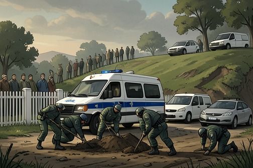 The exhumation of the Garden of Eternal Rest from "The Thursday Murder Club". The exhumation of the Garden of Eternal Rest brings a buried crime into the present and makes the cemetery’s history legible through physical evidence…