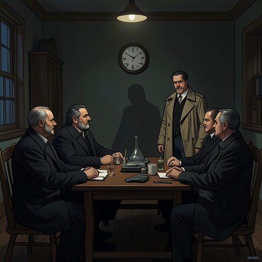 The Club and the Police from "The Thursday Murder Club". This flow follows the uneasy alliance between the amateur investigators and the official team, from Donna’s recruitment to their eventual shared conclusions.