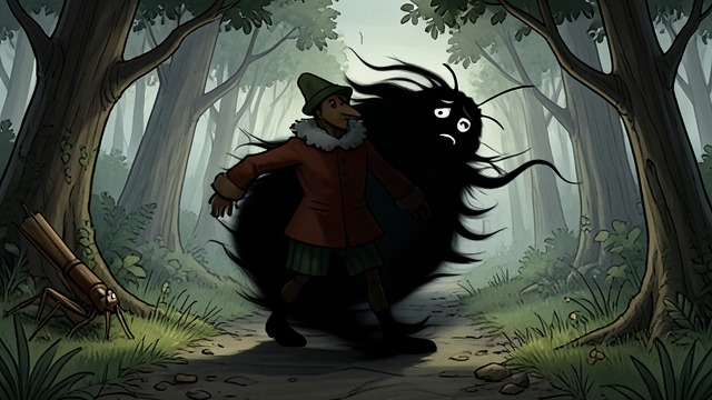The Shadow on the Road from "Pinocchio". A Warning Repeated The Cricket Returns Pinocchio meets the shadow of the Talking Cricket, who urges him to turn back and take the money to Geppetto.