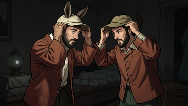 The Cotton Cap from "Pinocchio". Shame Concealed A Covering Chosen Pinocchio hides his new donkey ears beneath a large cotton cap and goes to find Lucignolo.