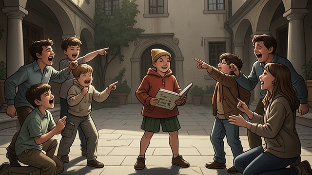 A Public Temptation from "Pinocchio". Reputation Versus Judgment Diligence Mocked Pinocchio’s schoolmates tease him for studying and lure him away with a false story about a Great Shark.
