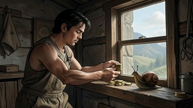 The Illness in the Hut from "Pinocchio". News of Need A Destitute Guardian Pinocchio learns from the Snail that the Fairy is gravely ill and cannot afford food.