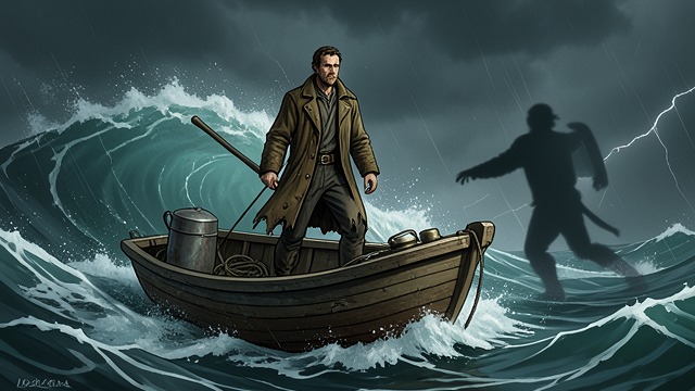 The Boat Capsizes from "Pinocchio". A Search Interrupted Far from Shore Geppetto builds a small boat and sets out to search for Pinocchio beyond the sea.
