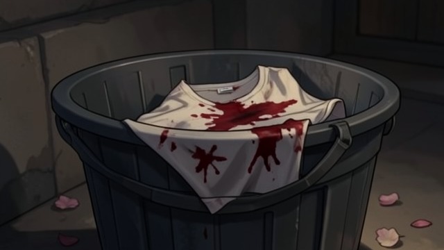The Shirt in the Bin from "Three Seconds". A Material Clue Blood and residue Forensic officers find a bloodstained shirt in a recycling container at Västmannagatan 73.