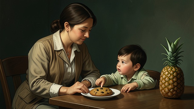 A Child’s Easy Affection from "Daisy Jones & the Six". A Child’s Easy Affection A small kindness Daisy Jones shares a cookie with Julia Dunne at the studio and listens as the child talks about pineapples.