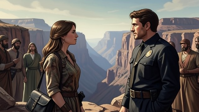 The Look Across the Road from "Daisy Jones & the Six". The Look Across the Road A moment escapes direction Freddie Mendoza photographs the group near a canyon guardrail.