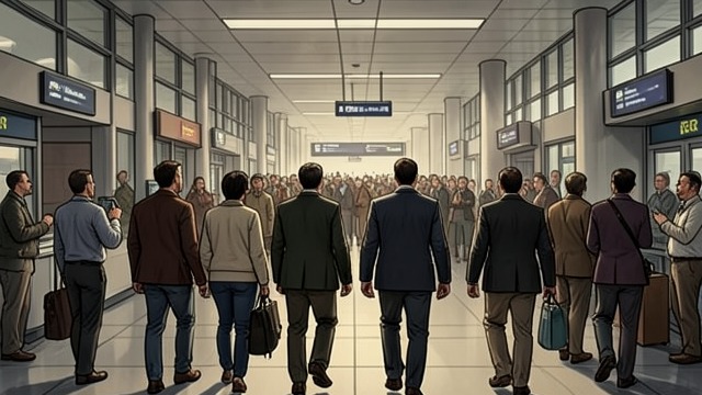 The Company Moves On from "Station Eleven". The Company Moves On Departure leaves an echo The Symphony leaves the airport after rest, repairs, and performances.