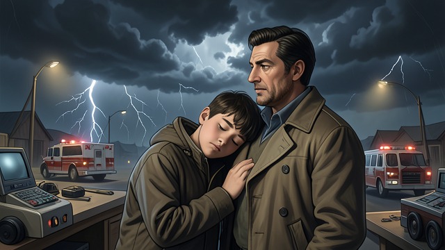 The Last Kiss from "The Death of Bunny Munro". The Last Kiss A child beside his father Bunny Junior kisses Bunny and rests his head on his chest as the storm and emergency crews gather.