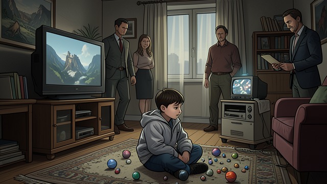 A Child Left Waiting from "The Death of Bunny Munro". A Child Left Waiting The aftermath at home Bunny Junior watches adults enter and leave the flat while he tries to watch television.