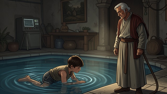 A Child at the Pool from "The Death of Bunny Munro". A Child at the Pool Grief held close After Bunny’s death, Bunny Junior remains by his father and remembers Libby’s promise that he is strong.