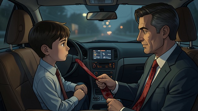 The Father's Bloodied Tie from "The Death of Bunny Munro". The Father's Bloodied Tie Alarm in the car Bunny Junior sees blood on Bunny’s rabbit tie after Charlotte breaks his nose.