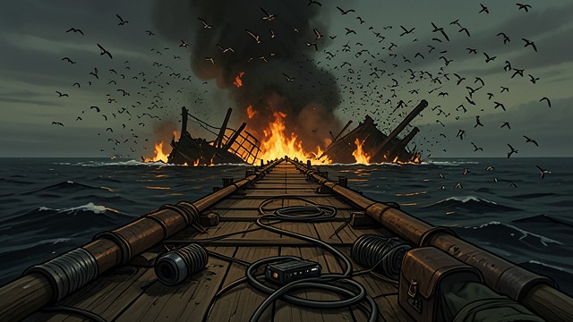 The Burning Pier from "The Death of Bunny Munro". The Burning Pier A landscape in crisis Bunny sees the West Pier burning across the water as Starlings shriek overhead.