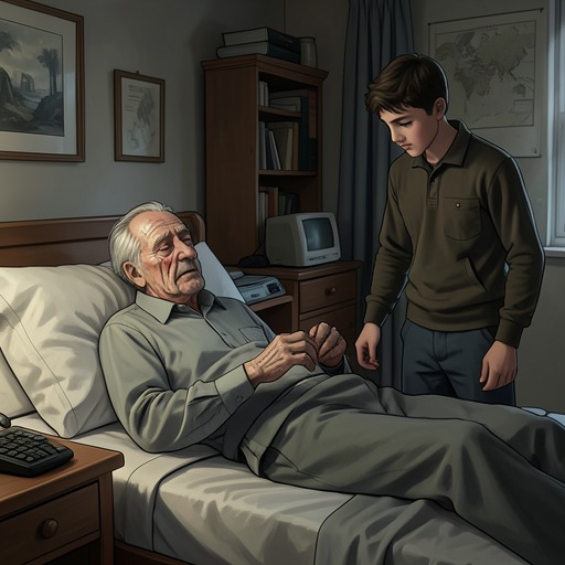 Bunny Munro Senior’s Decline from "The Death of Bunny Munro". This flow traces the old man’s physical decline and his harsh, unfinished relationship with Bunny as illness brings their shared history to the surface.