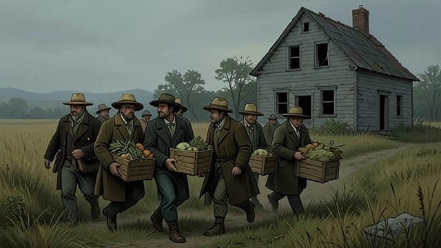 A Village in Retreat from "Harvest". A Village in Retreat Fear becomes flight After villagers beat Jordan’s Groom, they understand that formal retaliation is likely.