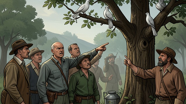 The Doves Accused from "Harvest". The Doves Accused Birds blamed for scarcity The villagers resent the Doves for eating fallen grain they believe belongs to gleaners.