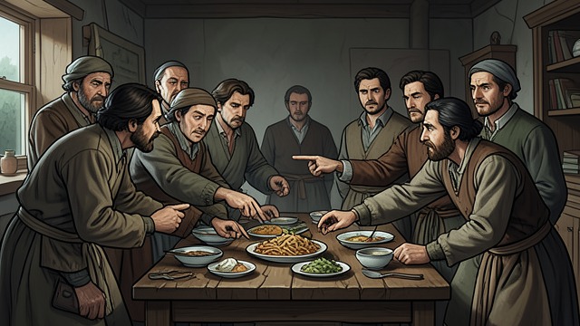 The Stranger as Scapegoat from "Harvest". The Stranger as Scapegoat A false trail Brooker Higgs points to the newcomers’ meal remains as evidence that they stole a bird.