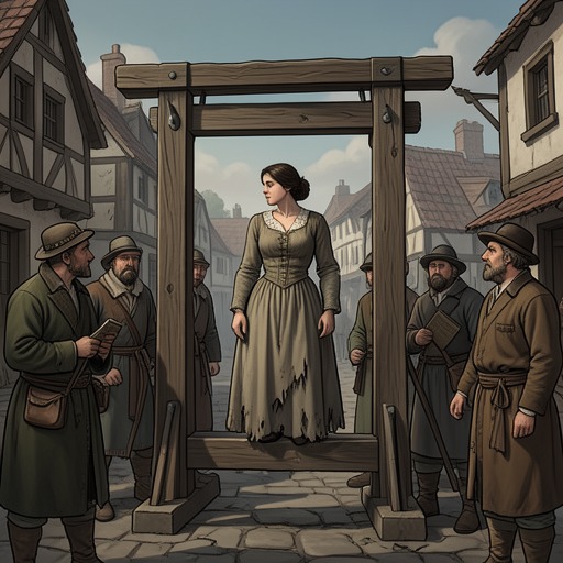 The Pillory and the Price of Neglect from "Harvest". This flow follows the pillory from communal symbol to instrument of punishment and a lasting source of guilt.