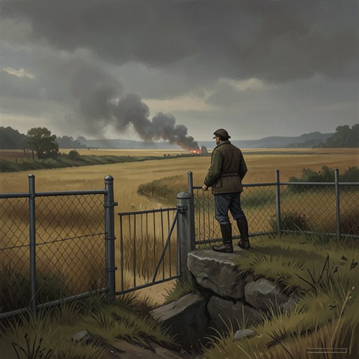 Boundaries, Belonging, and Exile from "Harvest". This flow traces the way estate boundaries define belonging, drive residents into exile, and finally become a threshold Walter Thirsk chooses to cross.