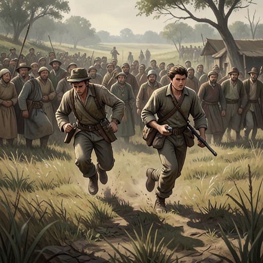 The Derby Brothers’ Recklessness from "Harvest". This flow tracks the young men’s prank, concealment, and eventual flight from the consequences of their actions.