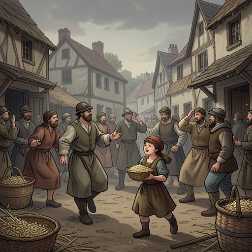 The Gleaning Queen and the Missing Women from "Harvest". This flow follows the village’s ritual of harvest, its chosen child, and the women swept into the witchcraft accusation.