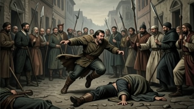 A Procession Misread from "Don Quixote". A Procession Misread Apparitions imagined Don Quixote mistakes a funeral procession for a supernatural crime and attacks the travelers.