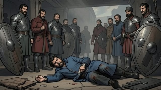 The Mock Siege from "Don Quixote". The Mock Siege Panic engineered The duke's people stage an attack and bind Sancho between shields, making him a helpless target.