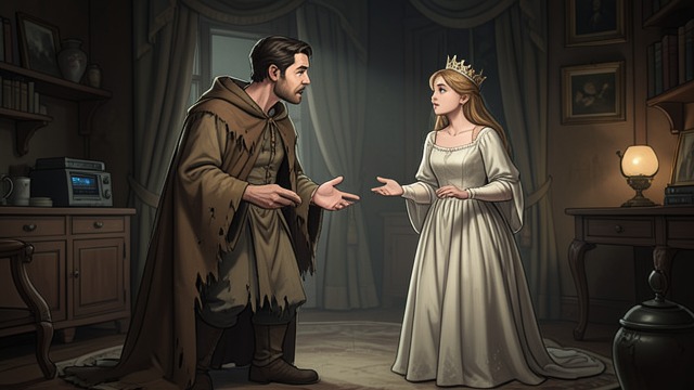The False Enchantment from "Don Quixote". The False Enchantment A peasant becomes a princess Sancho points Don Quixote toward three country women and identifies one as Dulcinea.