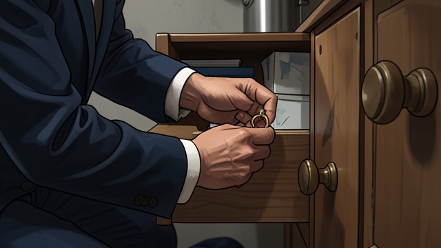 The Ring in the Drawer from "The Shrinking Man". The Ring in the Drawer A change in scale Scott removes his wedding ring from the string around his neck because it has become too heavy to carry.