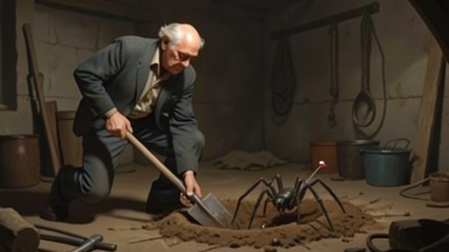 The Trap and Its Failure from "The Shrinking Man". The Trap and Its Failure A plan meets reality Scott digs a pit and baits the spider into it, but the animal crawls out with the pin embedded in its body.